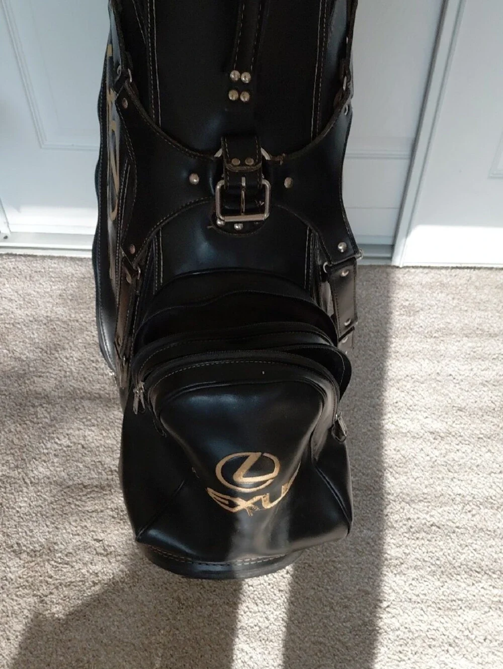 Black Lexus Leather Golf Bag - Premium Branded Carry Bag